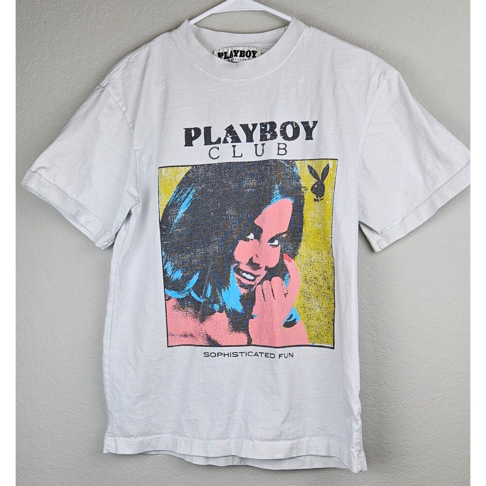 Playboy by Pacsun Womens Small Playboy Club Vintage/Retro Looking T-shirt Cotton